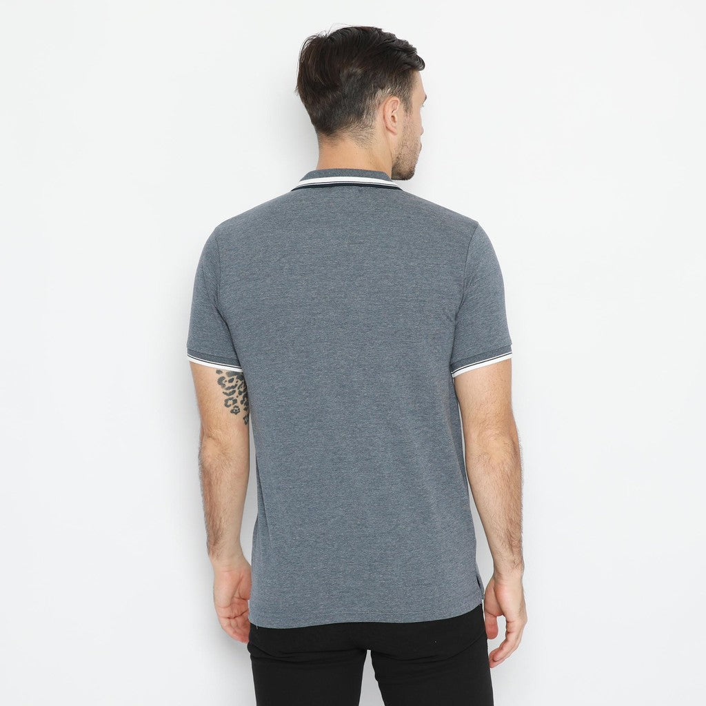 MATSUDA Kaos Polo Shirt Polos Pria Dewasa Baju Lengan Pendek Kerah Katun Aioi Biru Navy Mel