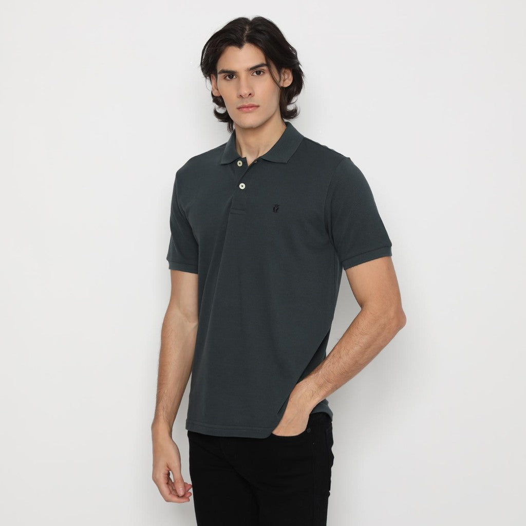 Matsuda Kaos Polo Shirt Pria Kerah Kushima Hijau Dk Slate