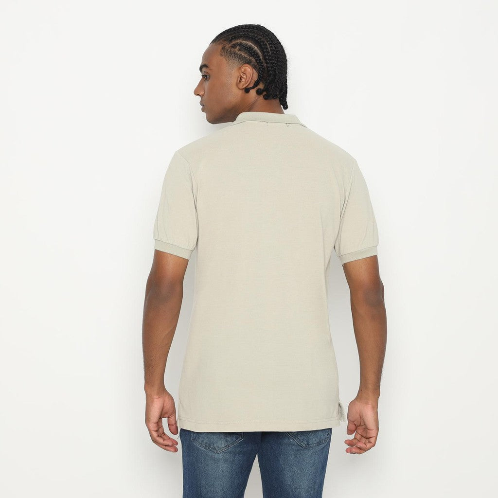 Matsuda Kaos Polo Shirt Pria Kerah Kushima Khaki Krem Castle Wall
