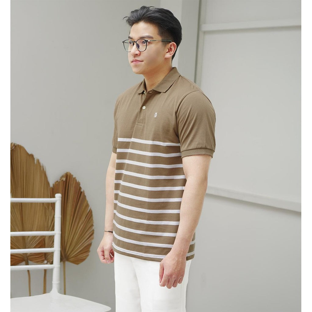 MATSUDA Kaos Polo Shirt Pria Kerah Takehara Sepia