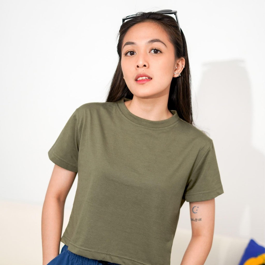 Matsuda Kaos Wanita Crop top katun Marley