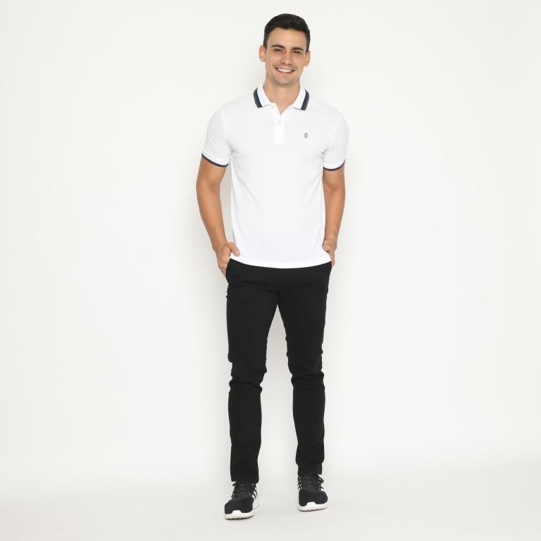 MATSUDA Kaos Polo Shirt Polos Pria Dewasa Baju Lengan Pendek Kerah Katun Aioi Putih White
