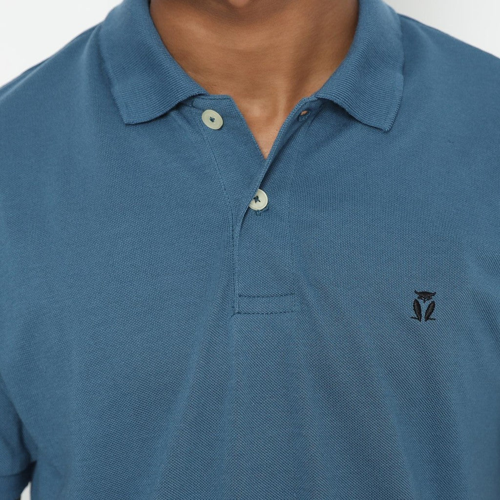 Matsuda Kaos Polo Shirt Pria Kerah Kushima Biru Steel Blue