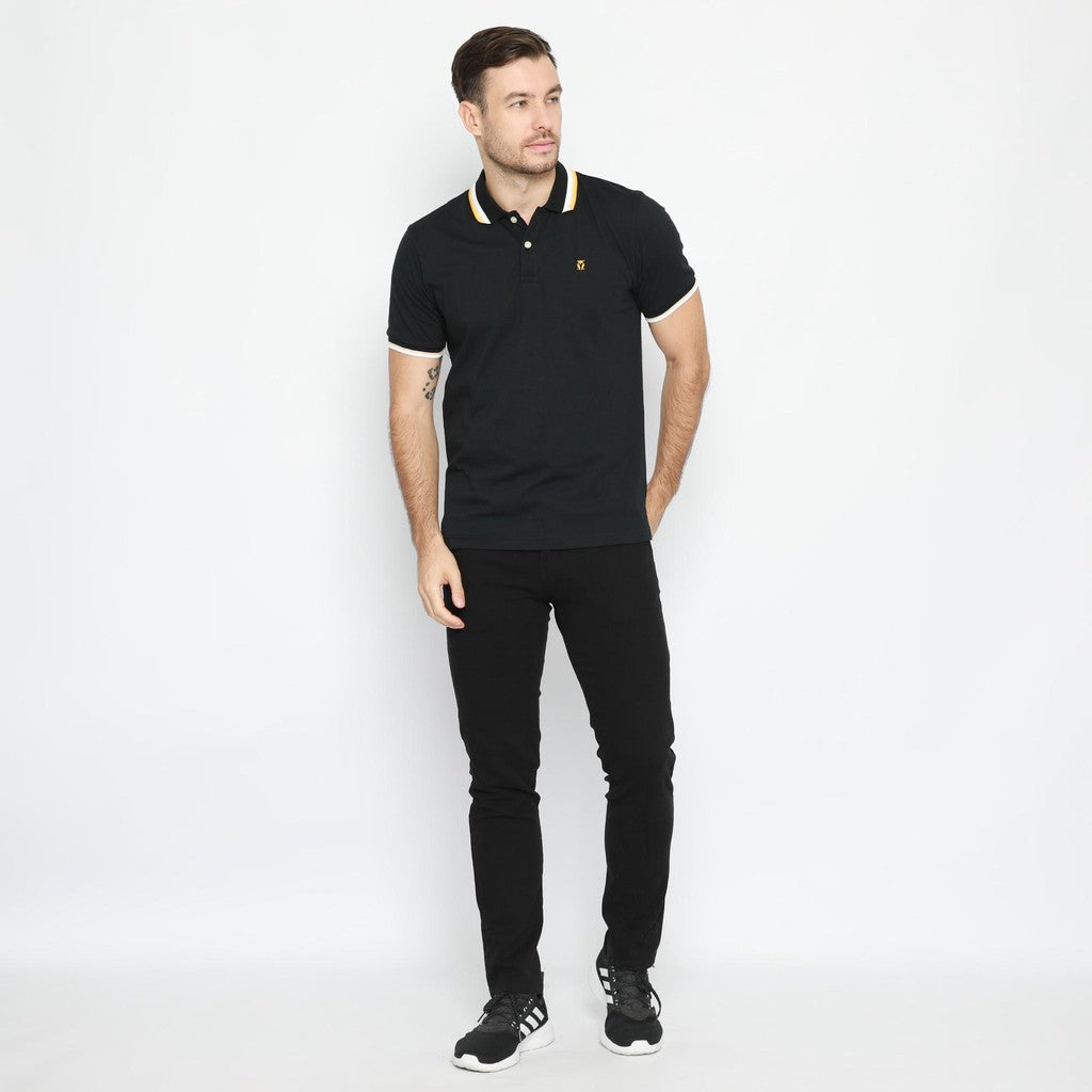 MATSUDA Kaos Polo Shirt Polos Pria Dewasa Baju Lengan Pendek Kerah Katun Aioi Biru Steel Blue