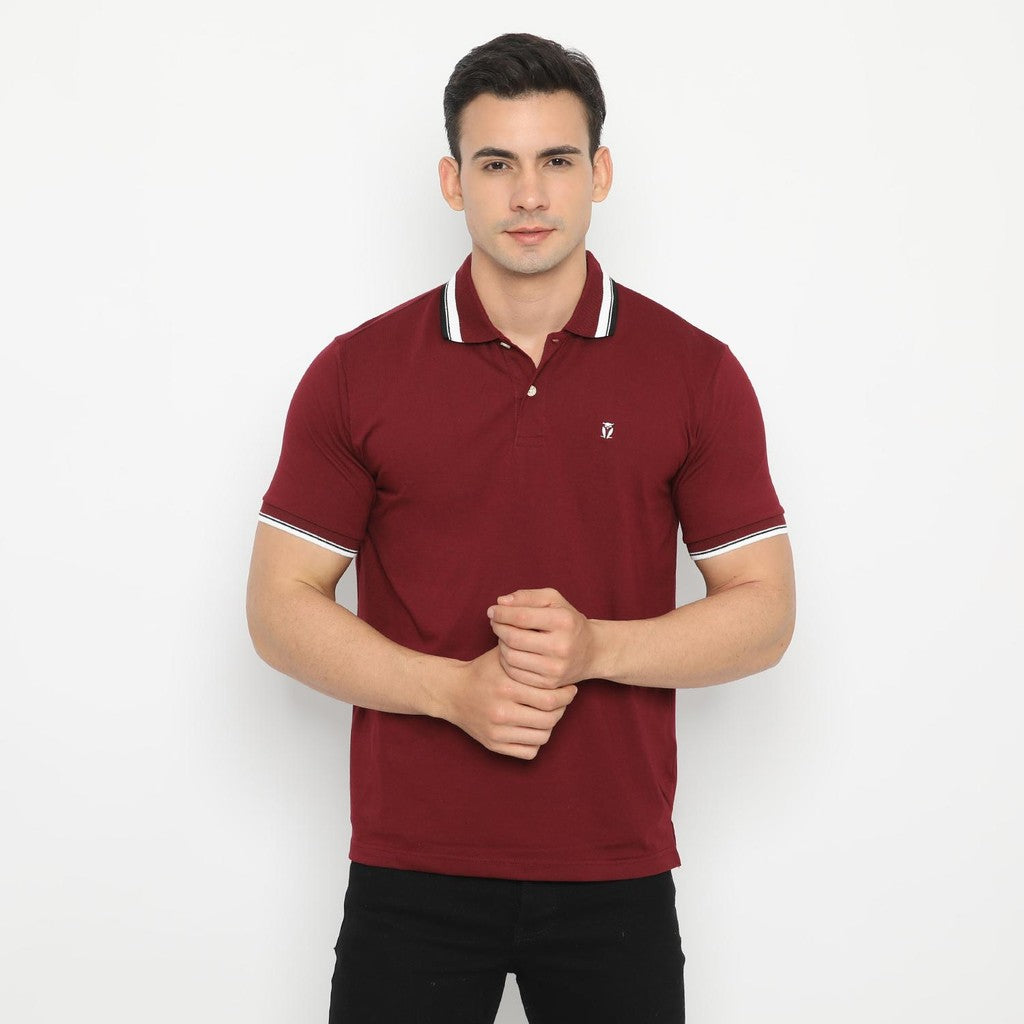 MATSUDA Kaos Polo Shirt Polos Pria Dewasa Baju Lengan Pendek Kerah Katun Aioi Biru Navy Mel