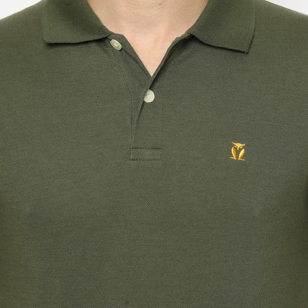 Matsuda Kaos Polo Shirt Pria Kerah Kushima Hijau Olive