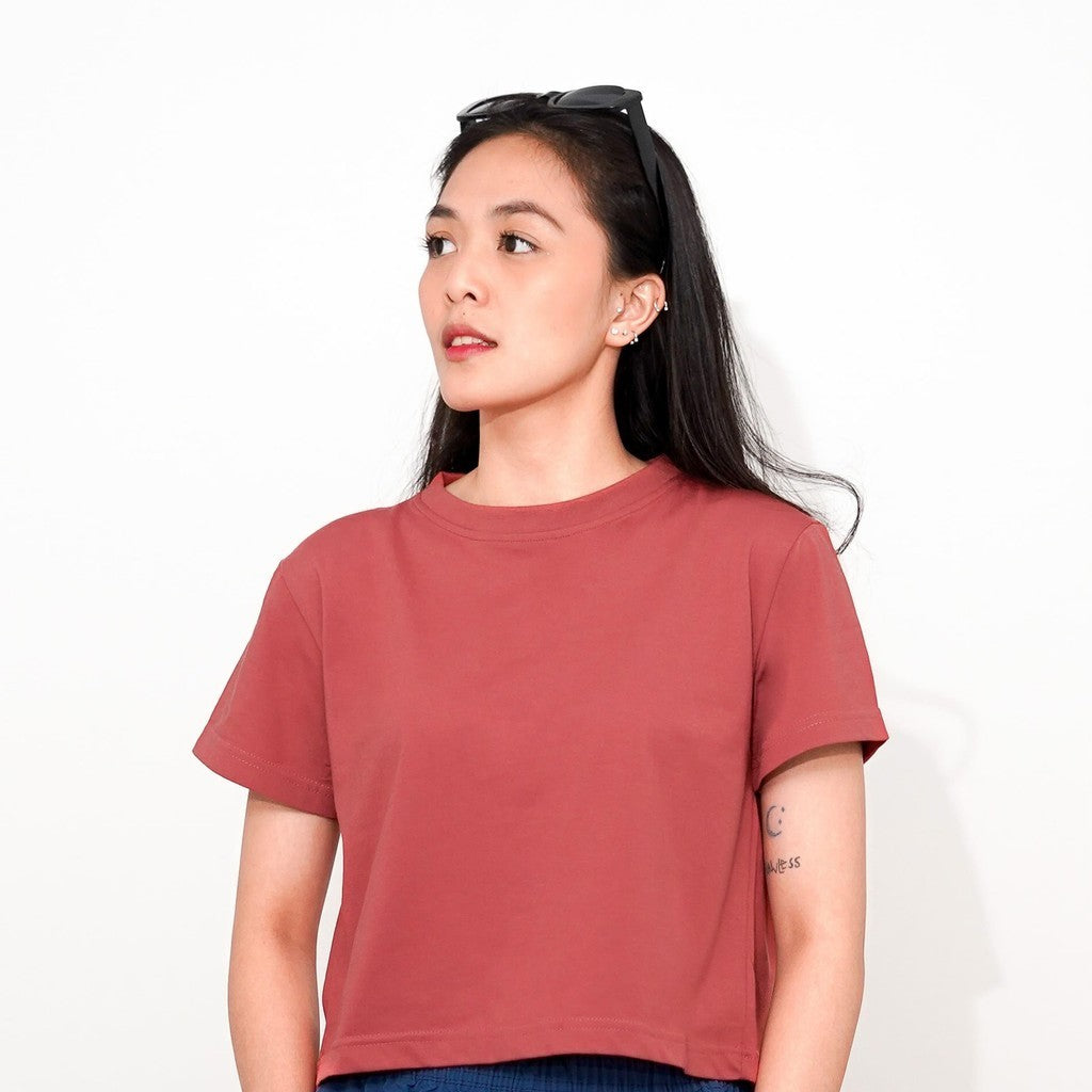 Matsuda Kaos Wanita Crop top katun Marley