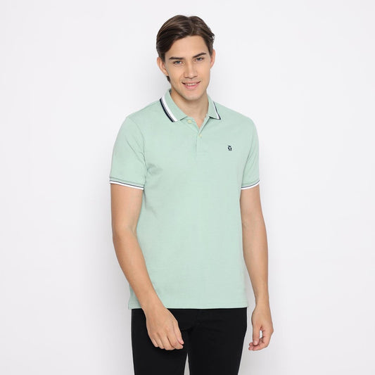 MATSUDA Kaos Polo Shirt Polos Pria Dewasa Baju Lengan Pendek Kerah Katun Aioi Hijau Smoke Green