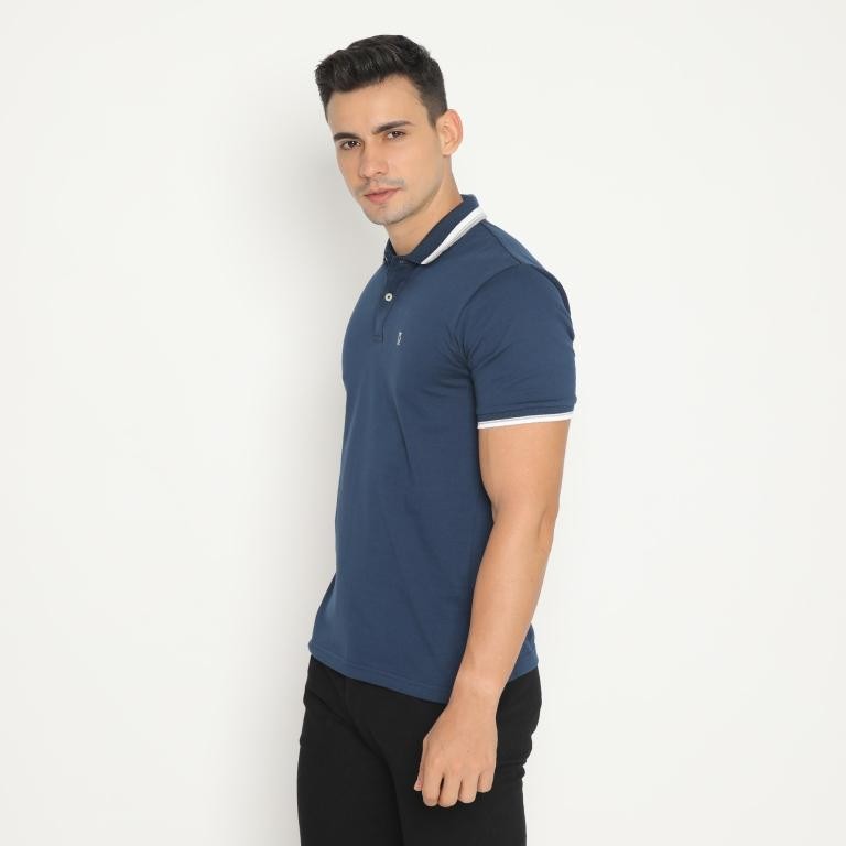 MATSUDA Kaos Polo Shirt Polos Pria Dewasa Baju Lengan Pendek Kerah Katun Aioi Biru Navy