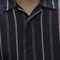 Matsuda Kemeja Pria Stripe Lengan pendek Unzen Black