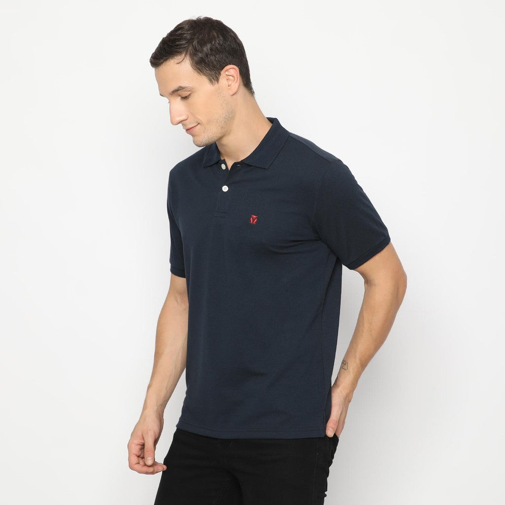 Matsuda Kaos Polo Shirt Pria Kerah Kushima Biru Navy