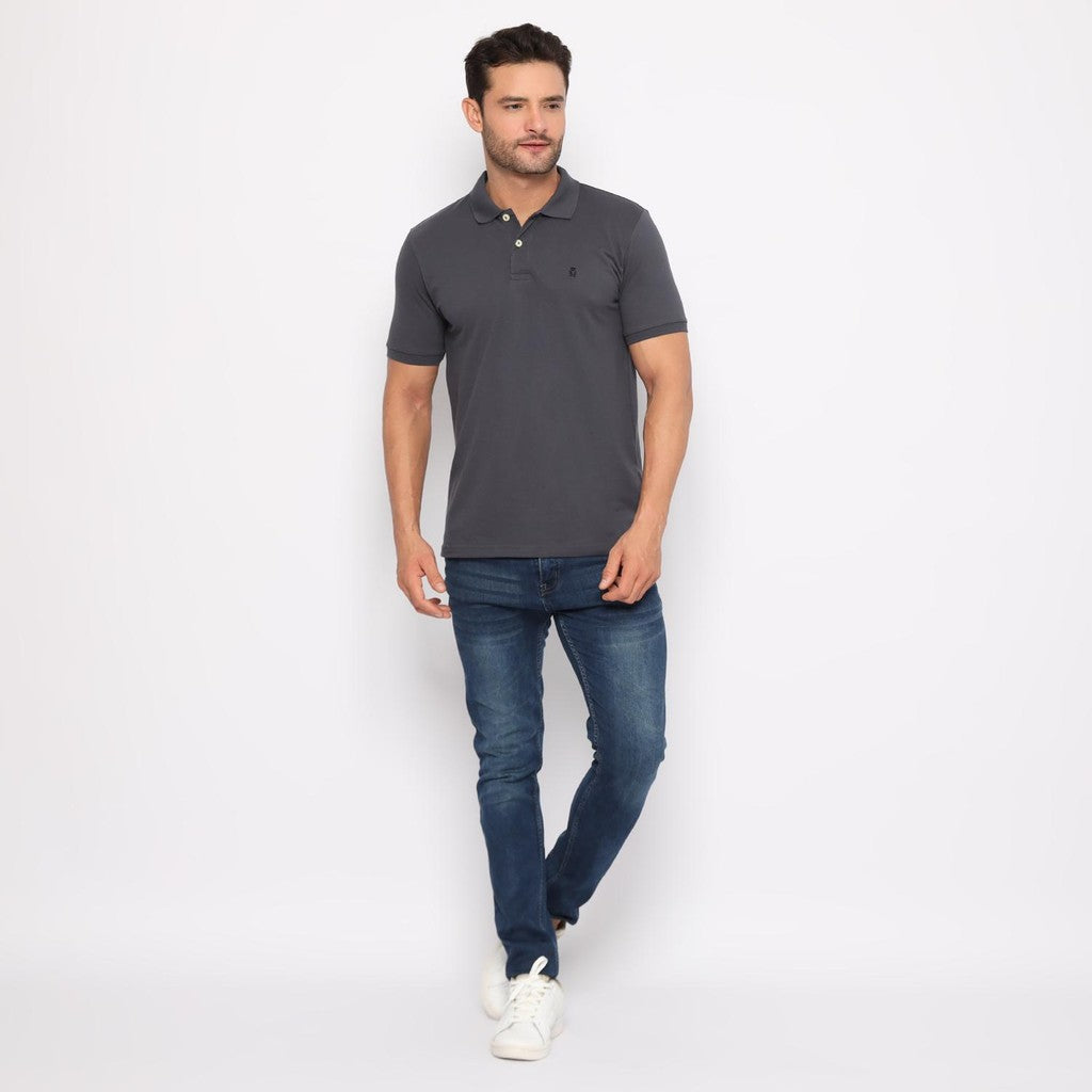 Matsuda Kaos Polo Shirt Pria Kerah Kushima Hitam Charcoal