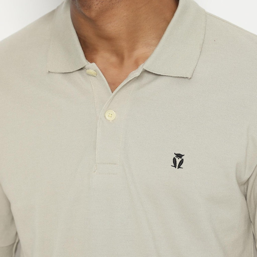 Matsuda Kaos Polo Shirt Pria Kerah Kushima Khaki Krem Castle Wall