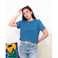 Matsuda Kaos Wanita Crop top katun Marley