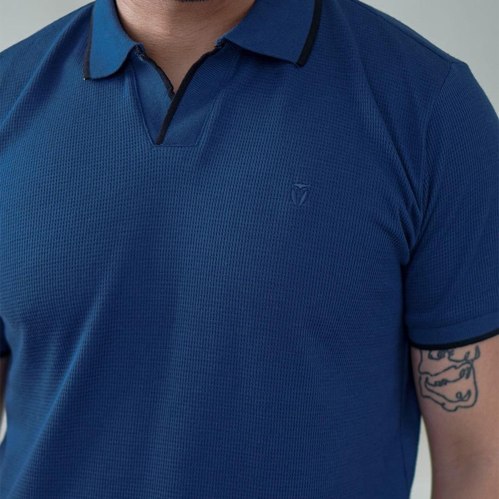 MATSUDA Kaos Polo Pria Waffel Kerah Otsuki