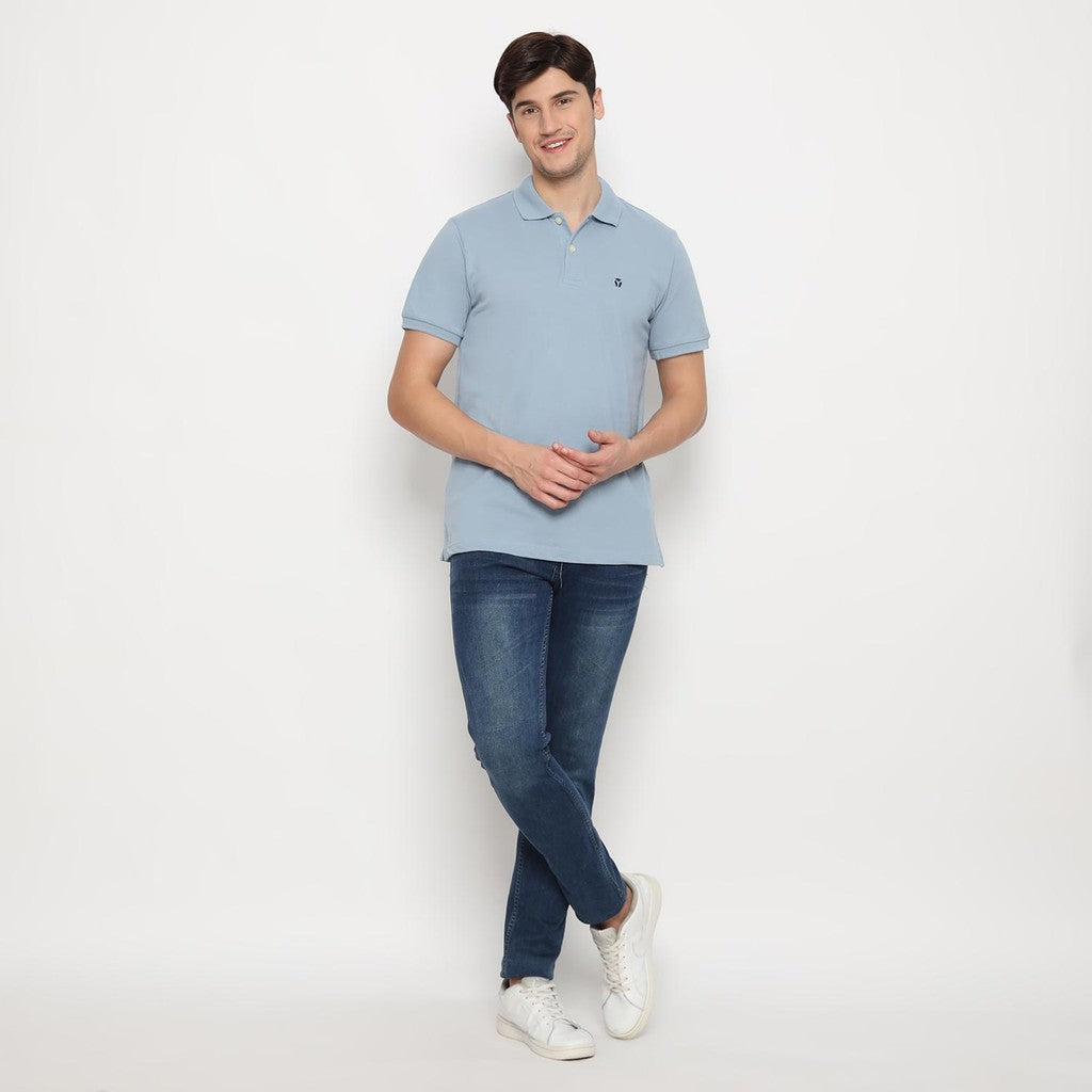 Matsuda Kaos Polo Shirt Pria Kerah Kushima Biru Sky Blue