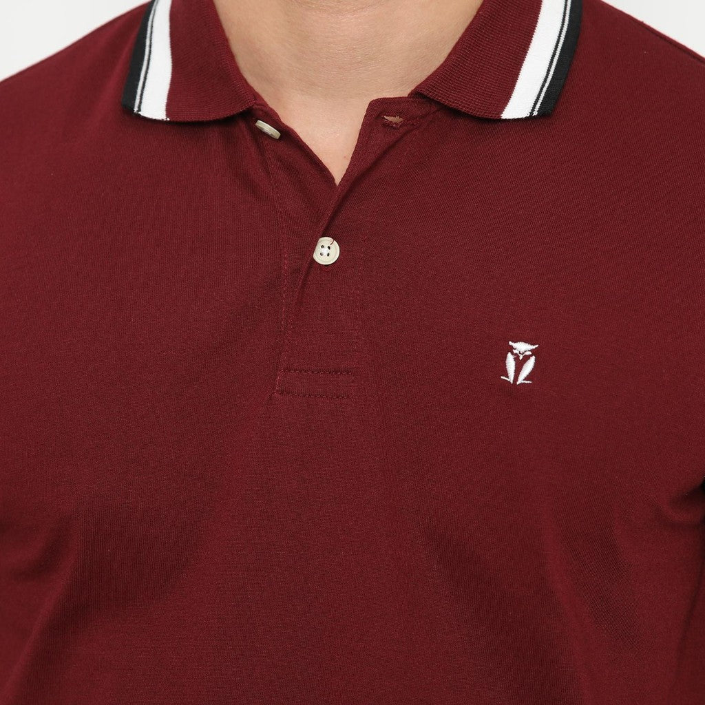 MATSUDA Kaos Polo Shirt Polos Pria Dewasa Baju Lengan Pendek Kerah Katun Aioi Maroon Burgundy