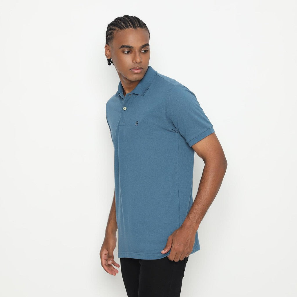 Matsuda Kaos Polo Shirt Pria Kerah Kushima Biru Steel Blue