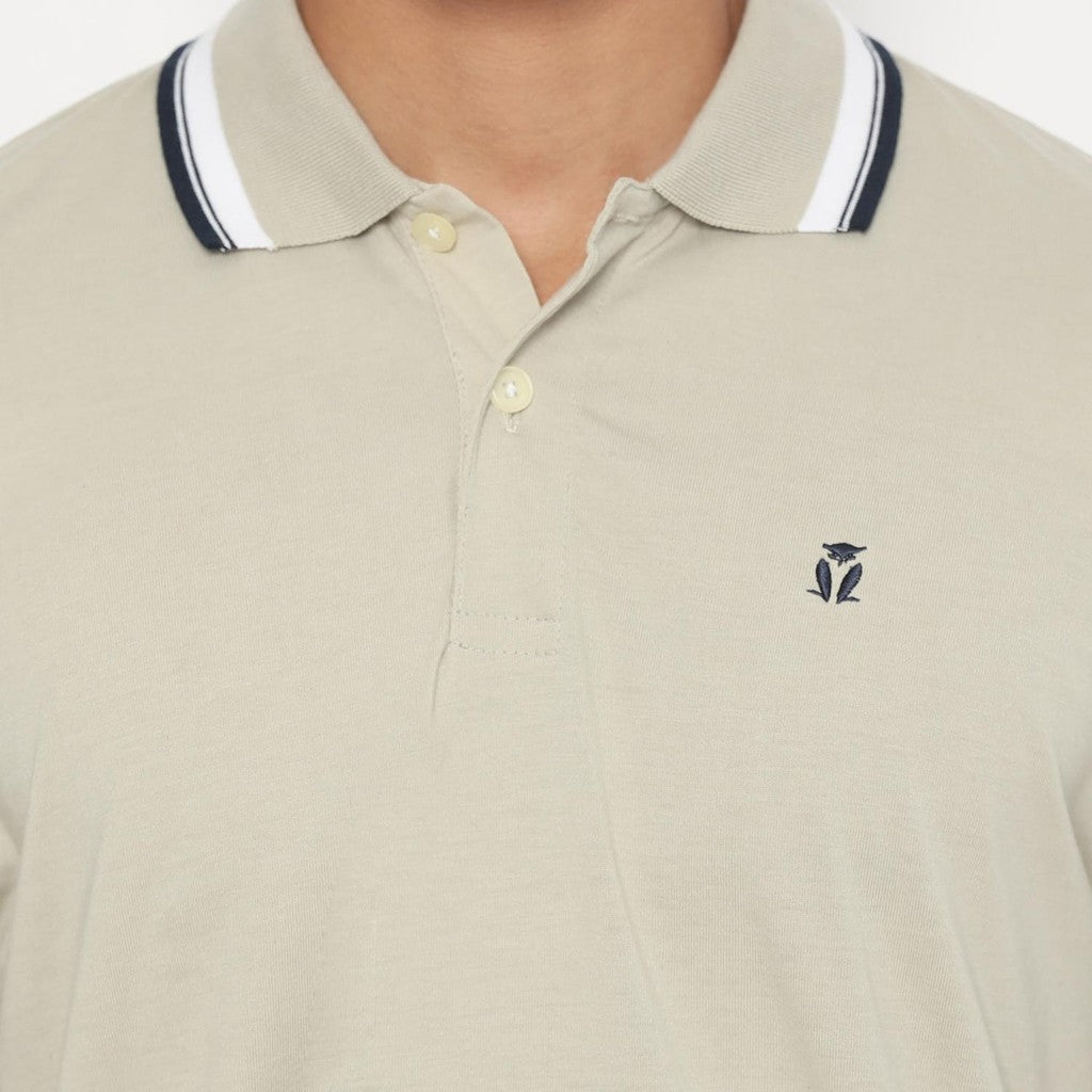 MATSUDA Kaos Polo Shirt Polos Pria Kerah Aioi Khaki Krem Castle Wall