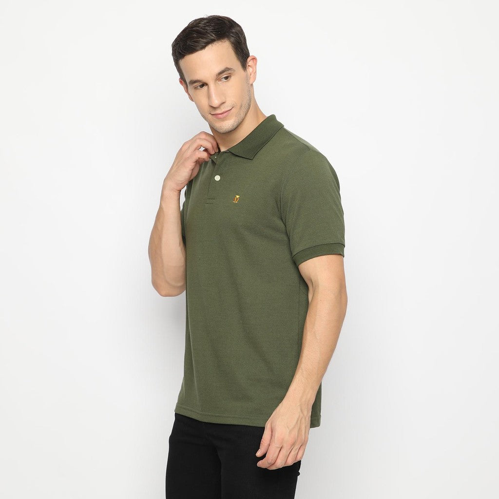 Matsuda Kaos Polo Shirt Pria Kerah Kushima Hijau Olive