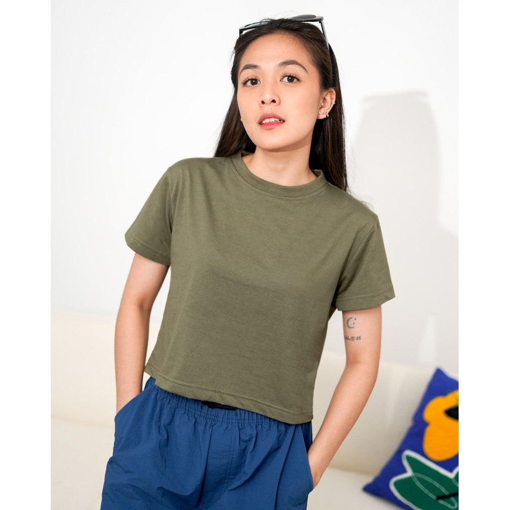 Matsuda Kaos Wanita Crop top katun Marley
