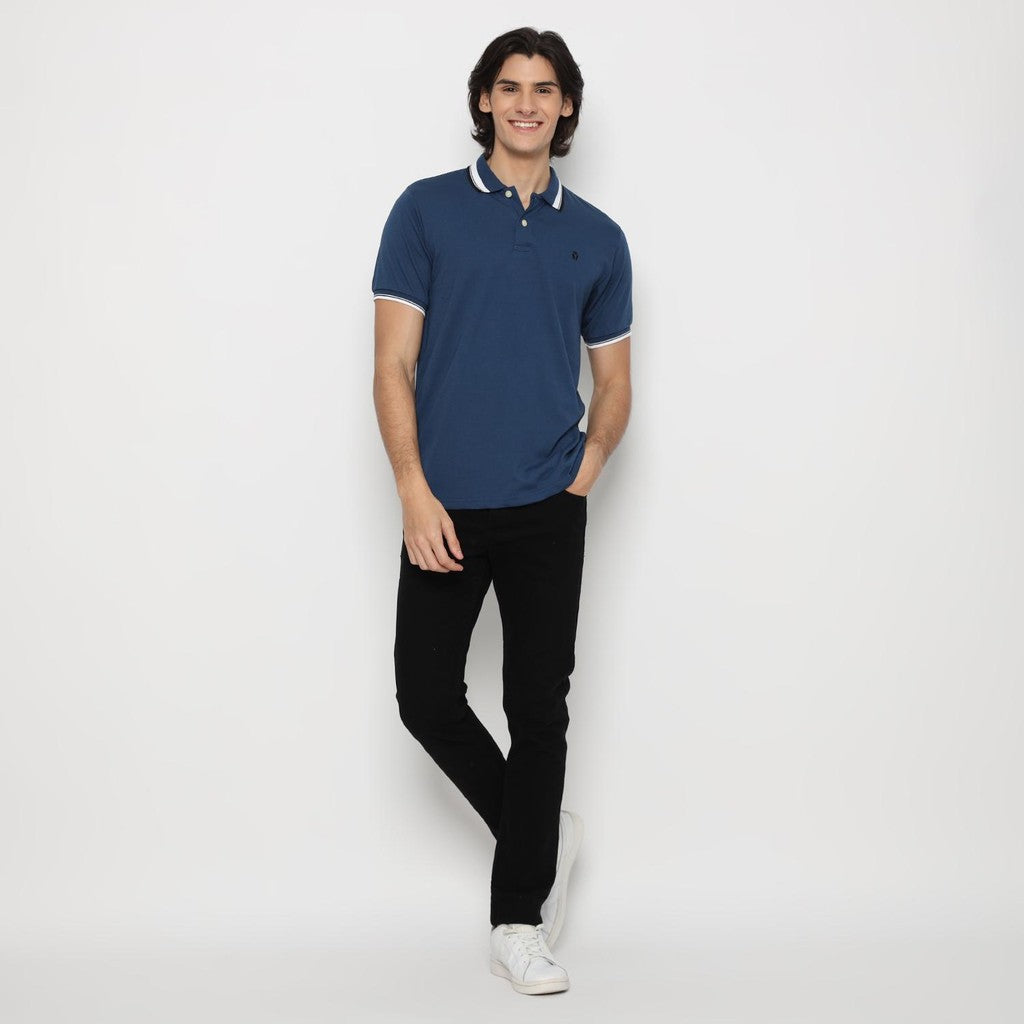 MATSUDA Kaos Polo Shirt Polos Pria Dewasa Baju Lengan Pendek Kerah Katun Aioi Biru Blue Teal