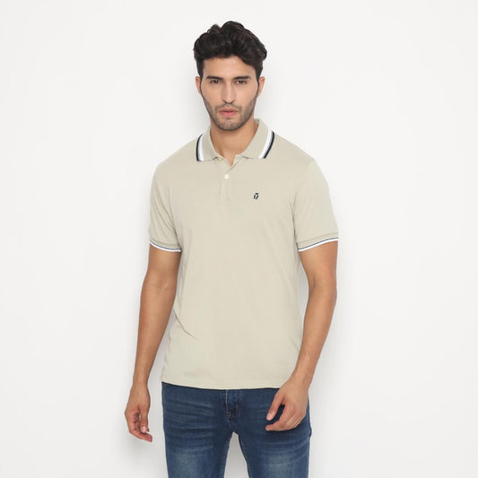 MATSUDA Kaos Polo Shirt Polos Pria Kerah Aioi Khaki Krem Castle Wall