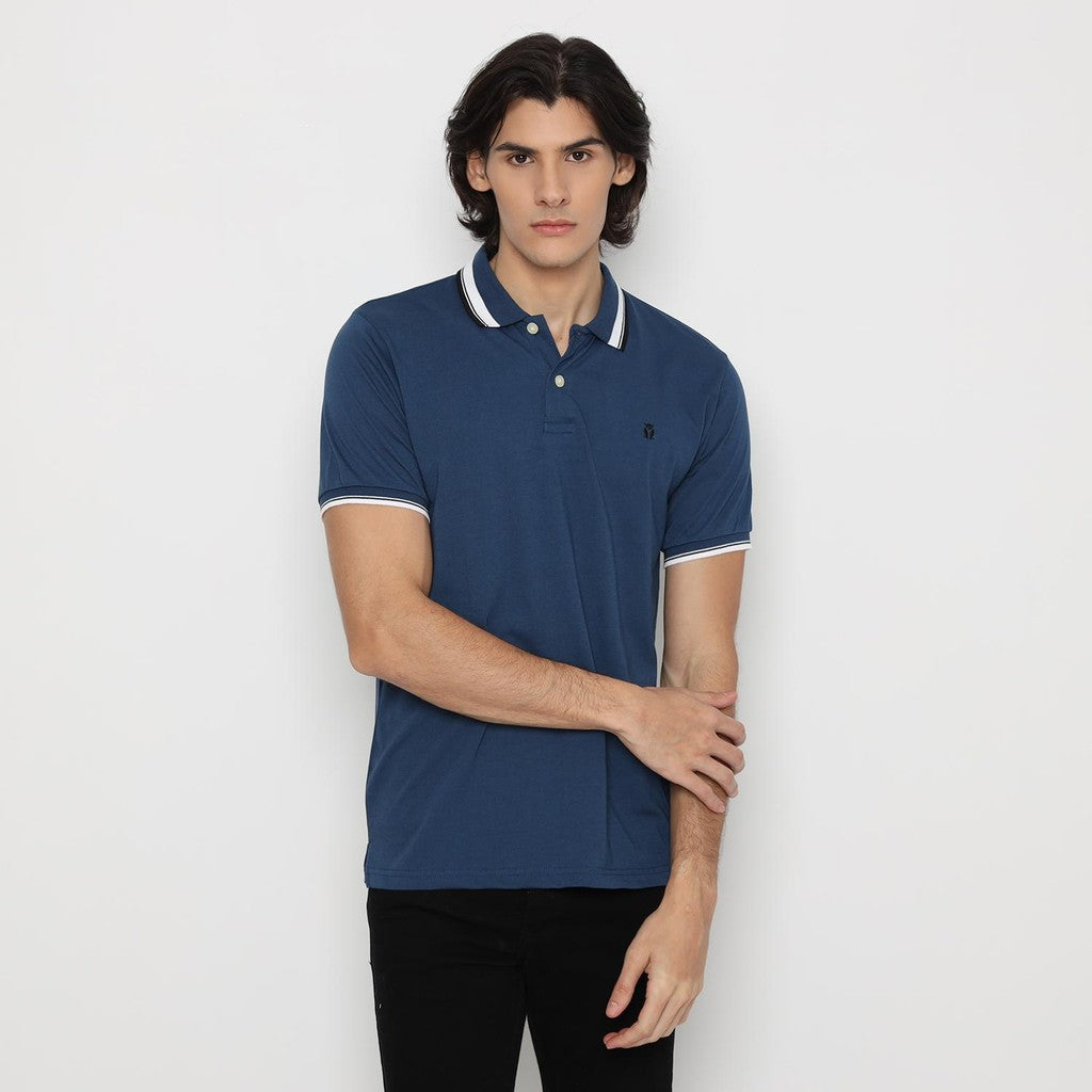 MATSUDA Kaos Polo Shirt Polos Pria Kerah Aioi Biru Light Blue