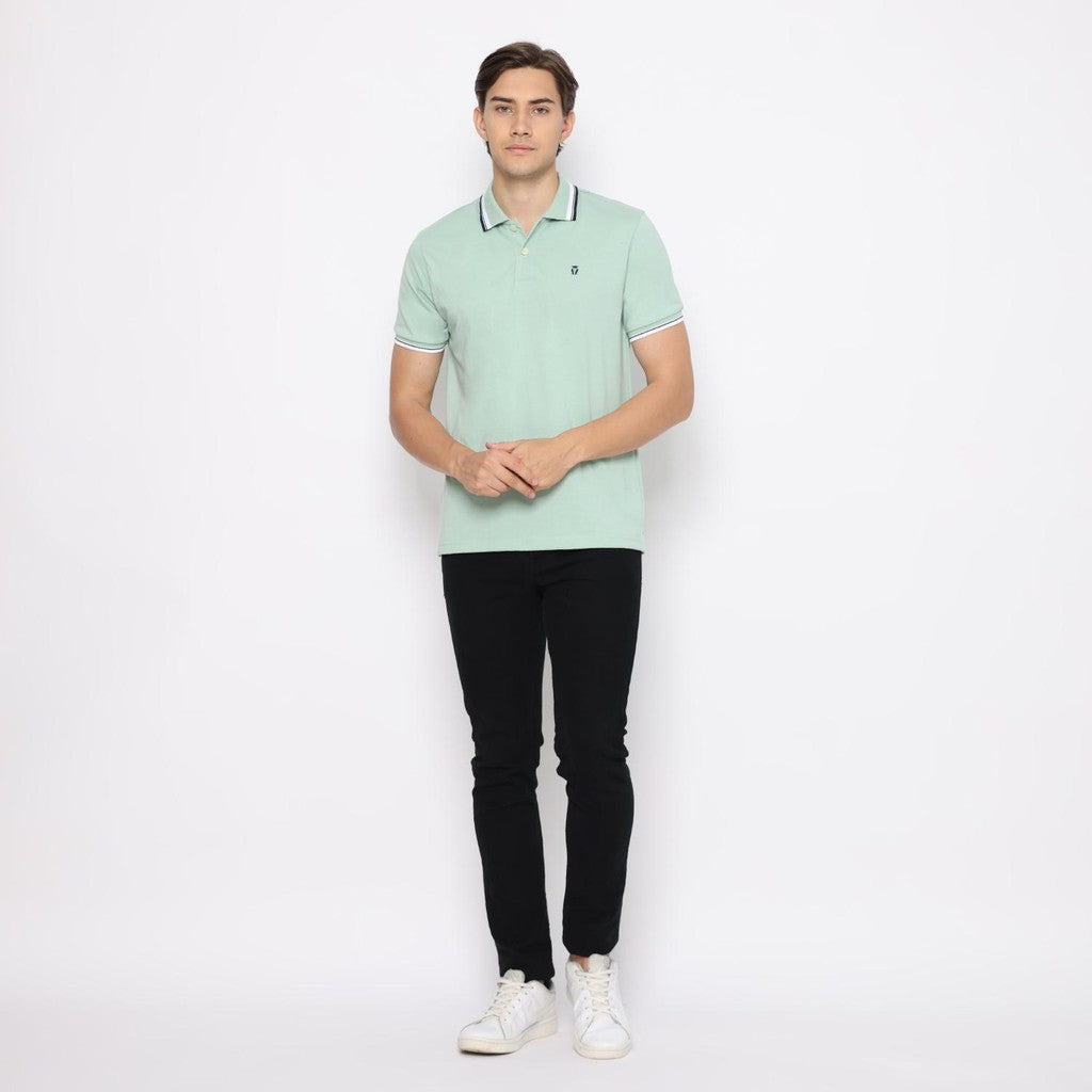 MATSUDA Kaos Polo Shirt Polos Pria Dewasa Baju Lengan Pendek Kerah Katun Aioi Hijau Smoke Green