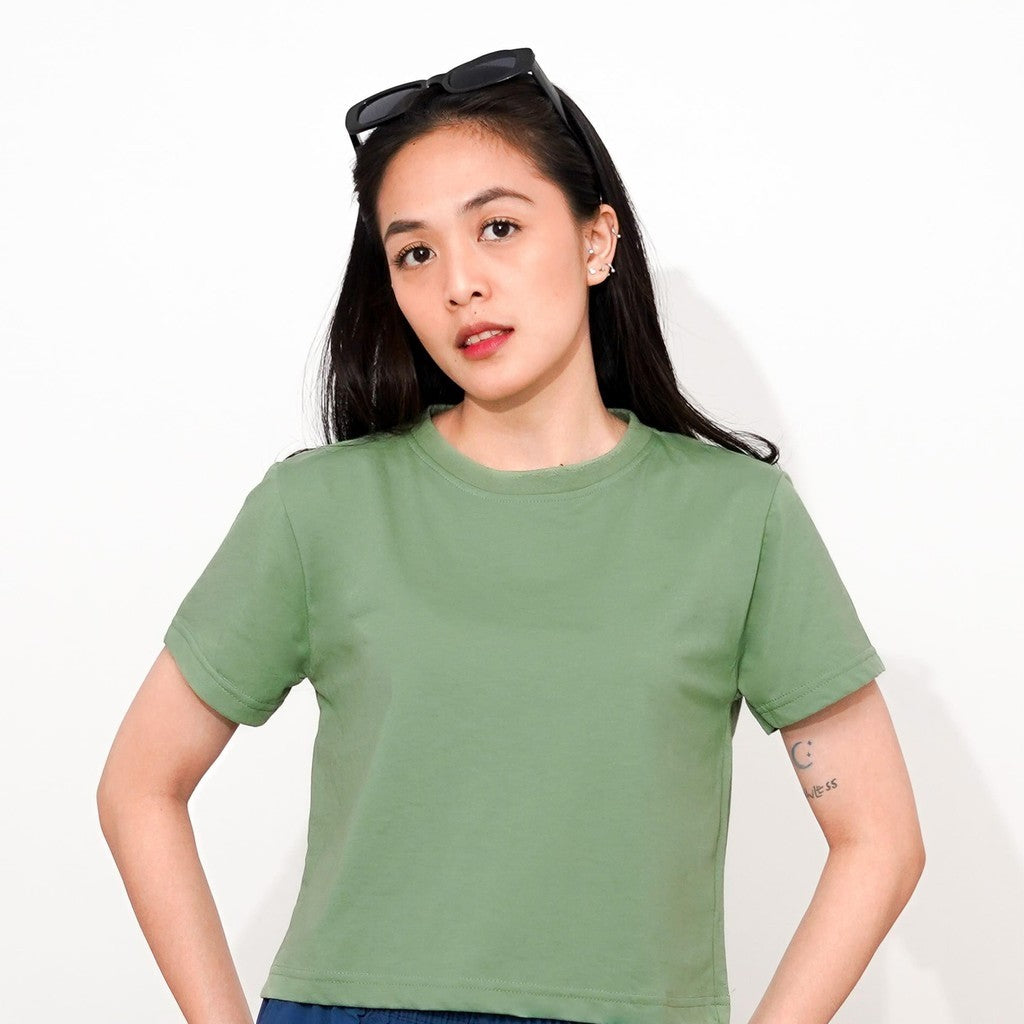 Matsuda Kaos Wanita Crop top katun Marley