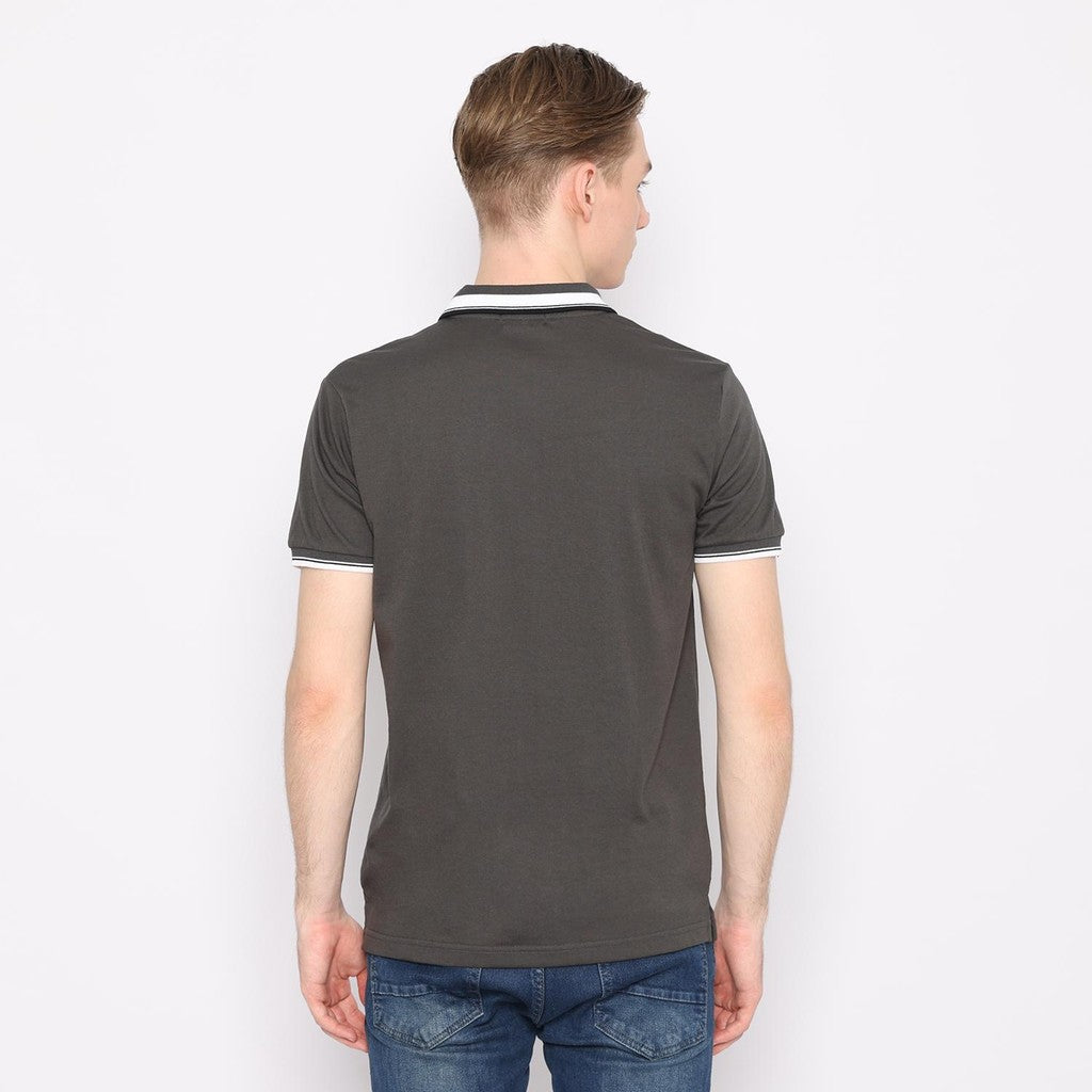 MATSUDA Kaos Polo Shirt Polos Pria Dewasa Baju Lengan Pendek Kerah Katun Aioi Abu Charcoal