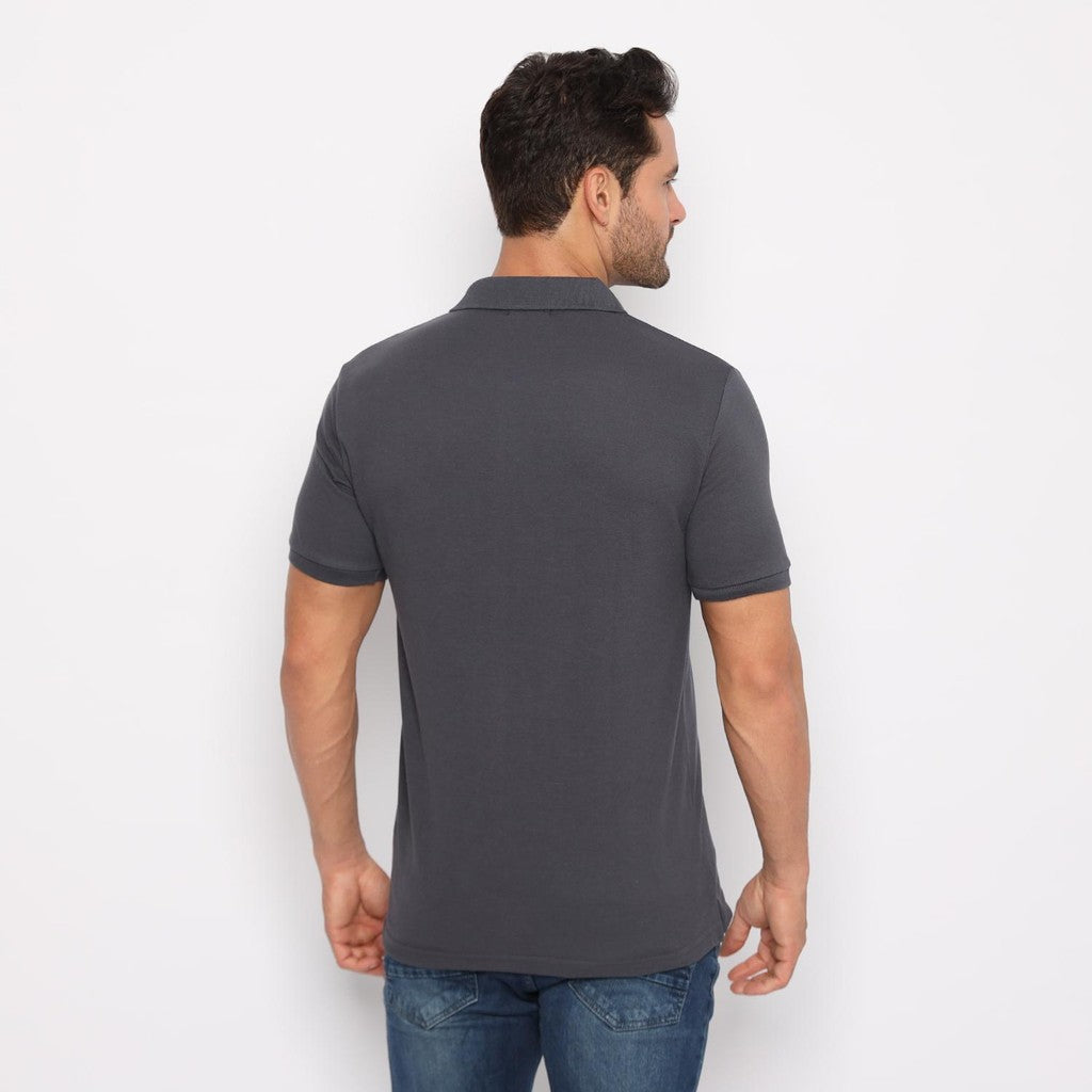 Matsuda Kaos Polo Shirt Pria Kerah Kushima Hitam Charcoal