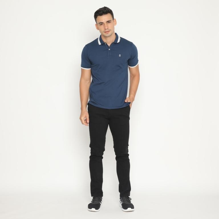 MATSUDA Kaos Polo Shirt Polos Pria Dewasa Baju Lengan Pendek Kerah Katun Aioi Biru Navy