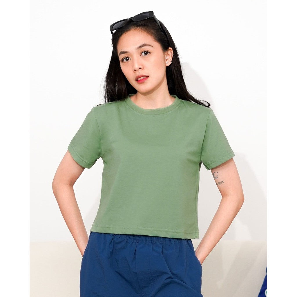 Matsuda Kaos Wanita Crop top katun Marley