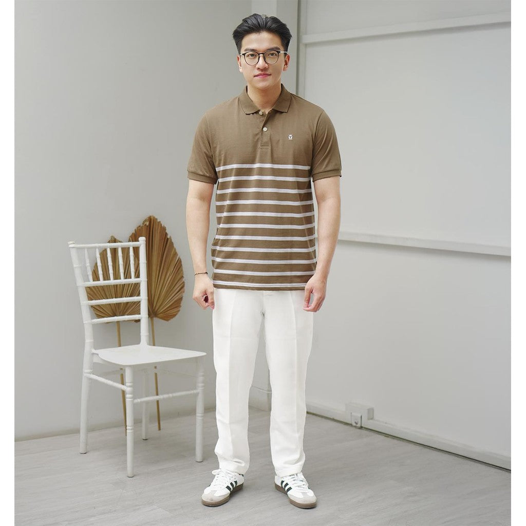 MATSUDA Kaos Polo Shirt Pria Kerah Takehara Sepia