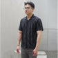 Matsuda Kemeja Pria Stripe Lengan pendek Unzen Black