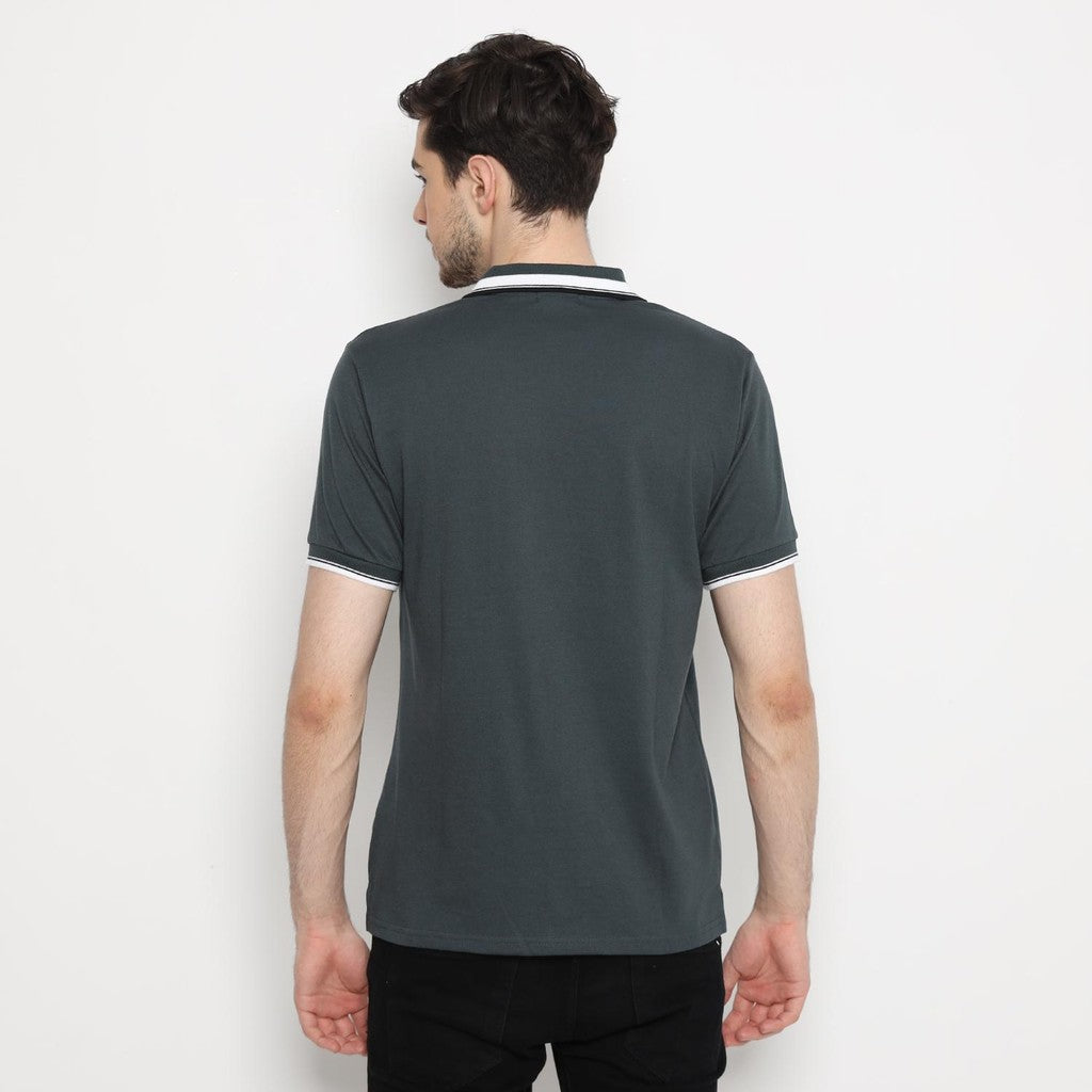 MATSUDA Kaos Polo Shirt Polos Pria Dewasa Baju Lengan Pendek Kerah Katun Aioi hijau Dk Slate