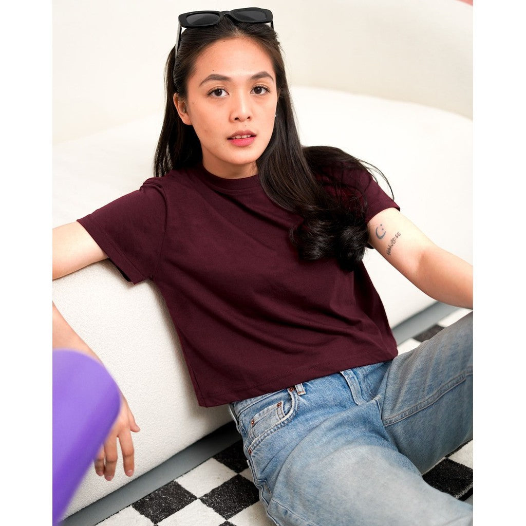 Matsuda Kaos Wanita Crop top katun Marley