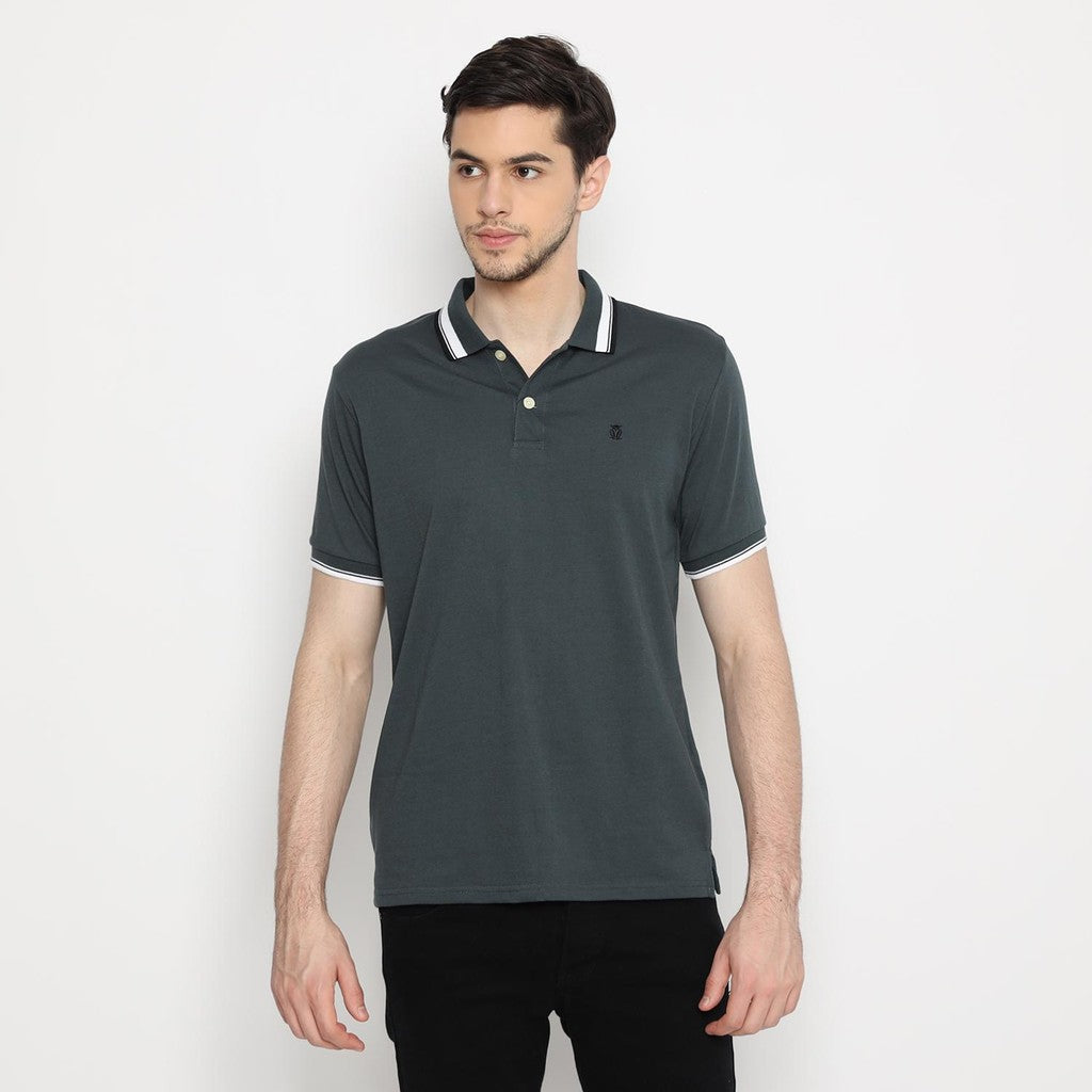 MATSUDA Kaos Polo Shirt Pria Kerah Aioi Salem Beige