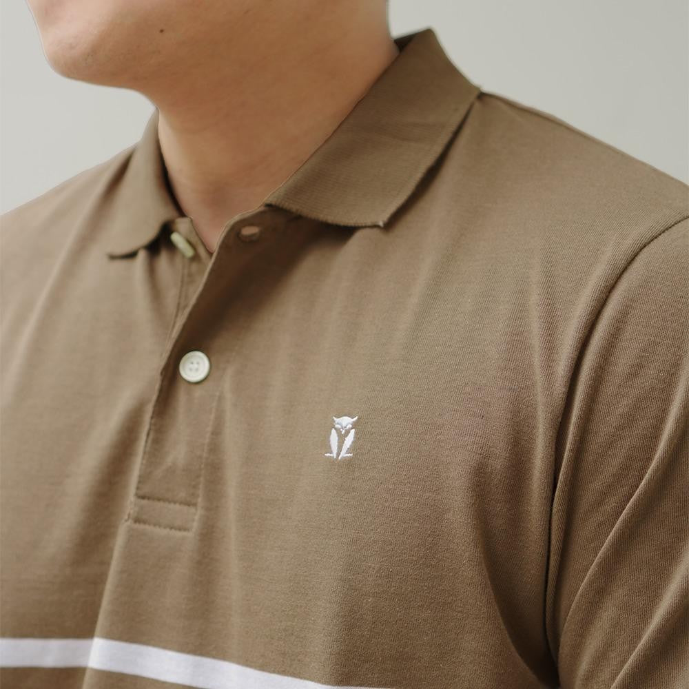 MATSUDA Kaos Polo Shirt Pria Kerah Takehara Sepia