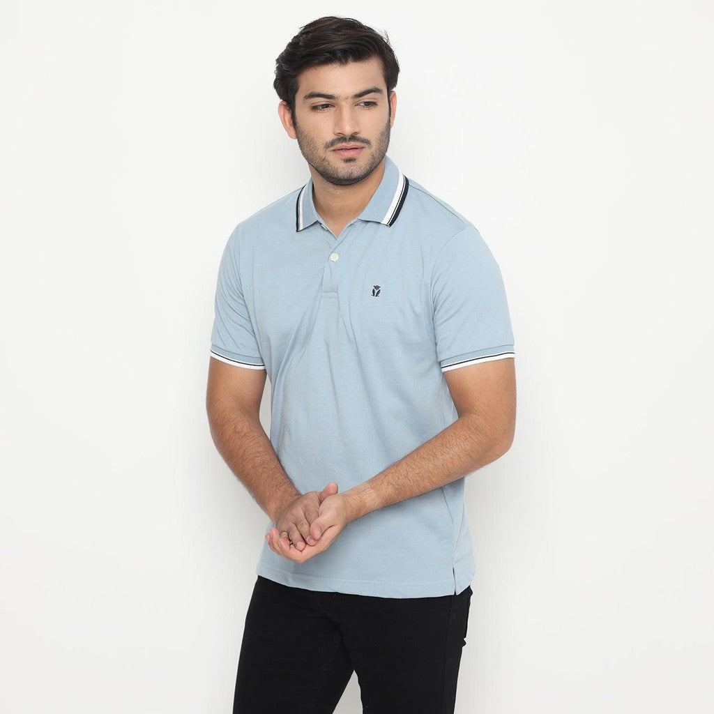 MATSUDA Kaos Polo Shirt Polos Pria Kerah Aioi Biru Light Blue