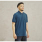 MATSUDA Kaos Polo Shirt Pria Kerah Half Zip Shibata Blue Teal
