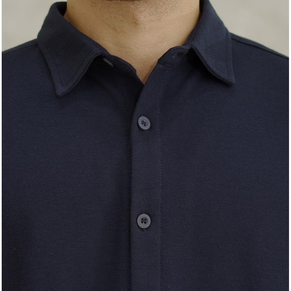 Matsuda Kemeja Pria Lengan Panjang Shunan Navy