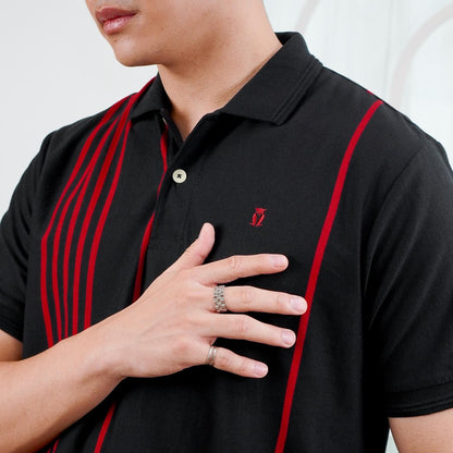 MATSUDA Kaos Polo Shirt Pria Kerah Settsu Black 3XL