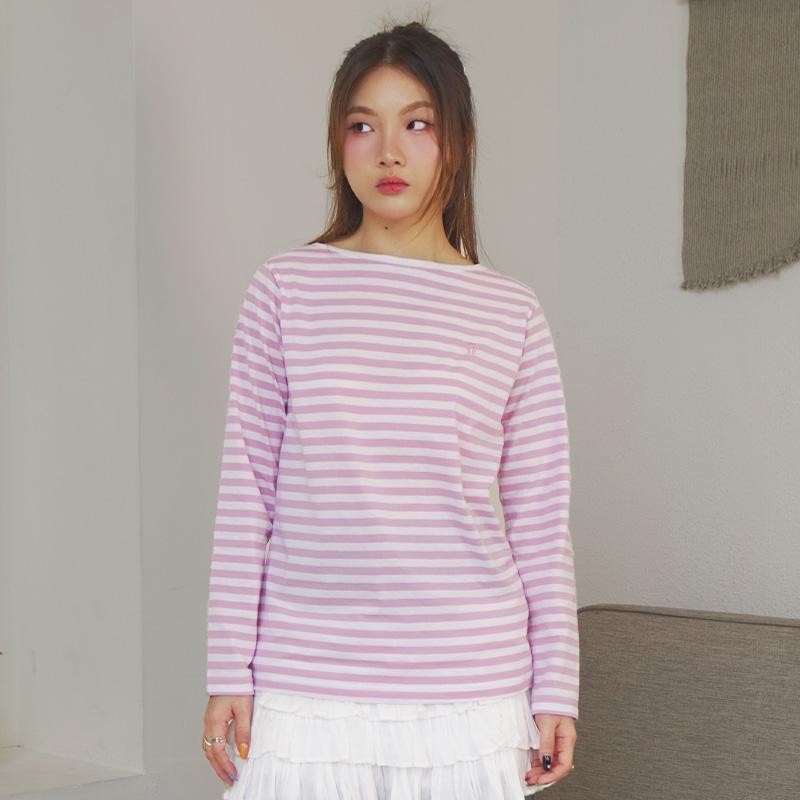 MATSUDA Kaos Wanita Longsleeve Stripe Katun Reiko