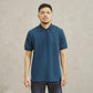 MATSUDA Kaos Polo Shirt Pria Kerah Half Zip Shibata Blue Teal