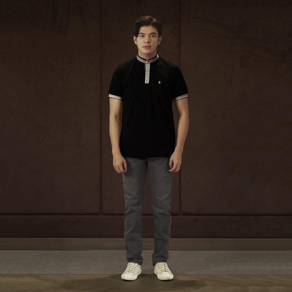 MATSUDA Kaos Polo Pria Kerah Shanghai Yasu Black