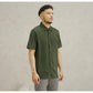 Matsuda Kemeja Pria Polos Lengan pendek Pique Kasual Shiroi Olive