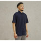 Matsuda Kemeja Pria Polos Lengan pendek Pique Kasual Shiroi Navy