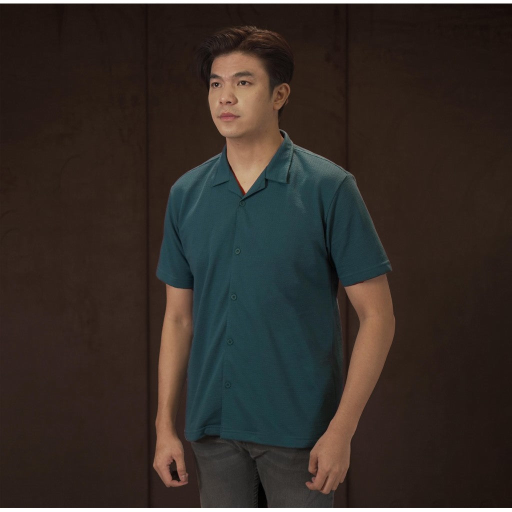 Matsuda Kemeja Pria Lengan pendek Kasual Sukumo Steel Blue